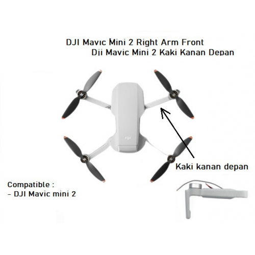DJI Mavic Mini 2 Right Arm Front - Dji Mavic Mini 2 Kaki Kanan Depan